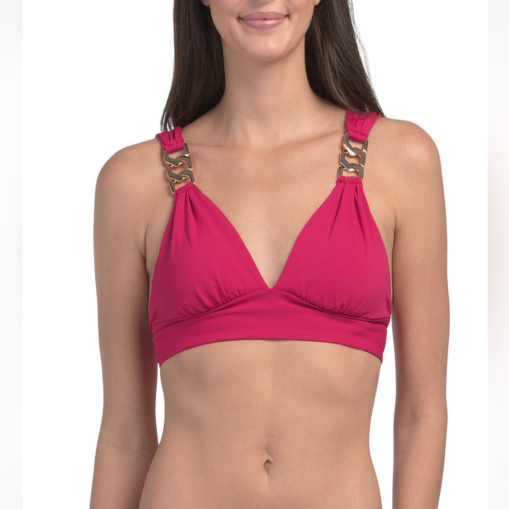 Robin Piccone Jane Chain Bikini in Rose, Size Small